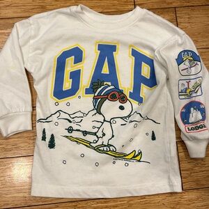 GAP Cream Toddler Snoopy Collaboration Long Sleeve Tee 2T